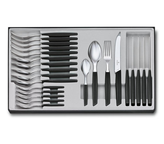 Victorinox Swiss Modern set di posate 24 pz Nero