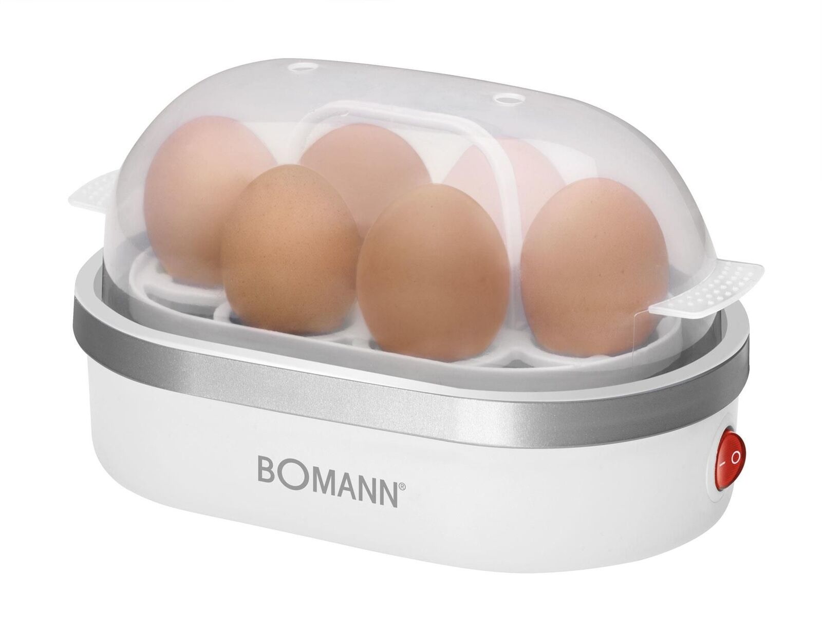 Bomann EK 5022 CB 6 uovo/uova 400 W Argento, Trasparente, Bianco