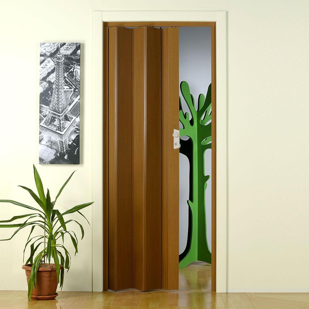 Porta a Soffietto da Interno 83x214 cm in PVC Caroline Legno Scuro