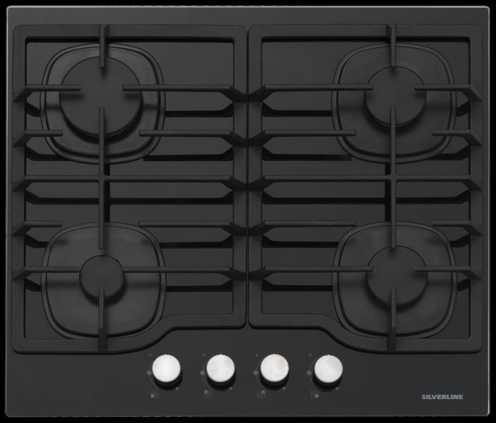 Silverline CS5404B01 piano cottura Nero Da incasso 58 cm Gas 4 Fornello(i)