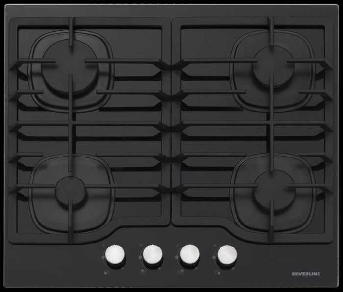 Silverline CS5404B01 piano cottura Nero Da incasso 58 cm Gas 4 Fornello(i)