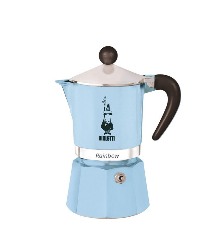 Bialetti Rainbow Caffettiera 3 tazze azzurra