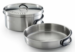 Campingaz Topf-Set Trekking Kit 3-teilig edelstahl 1 Topf+ 1 Deckel+ 1 set di stoviglie da camping Acciaio inox