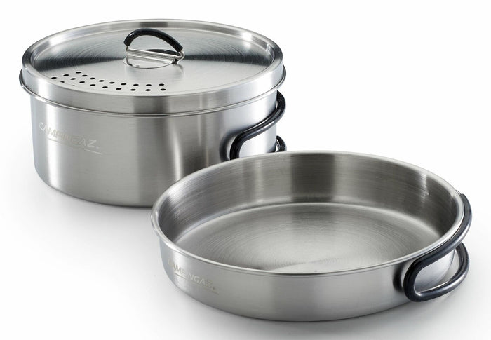 Campingaz Topf-Set Trekking Kit 3-teilig edelstahl 1 Topf+ 1 Deckel+ 1 set di stoviglie da camping Acciaio inox