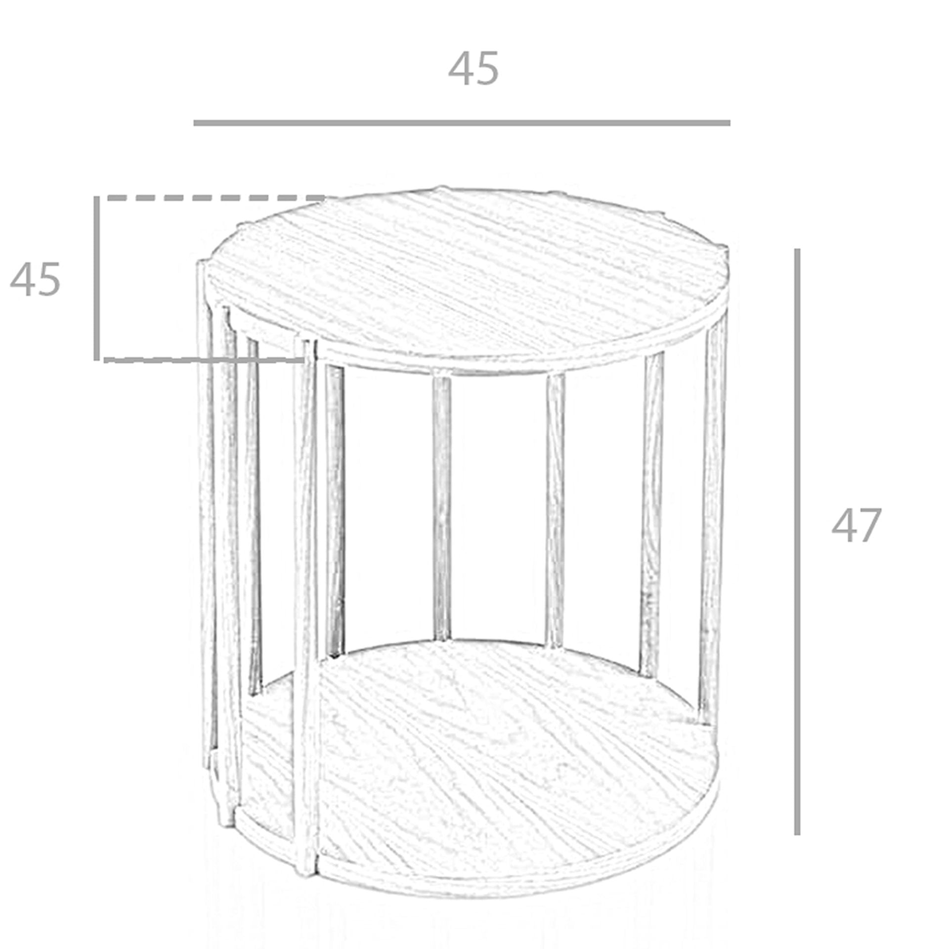 Tavolo angolare rotondo in noce