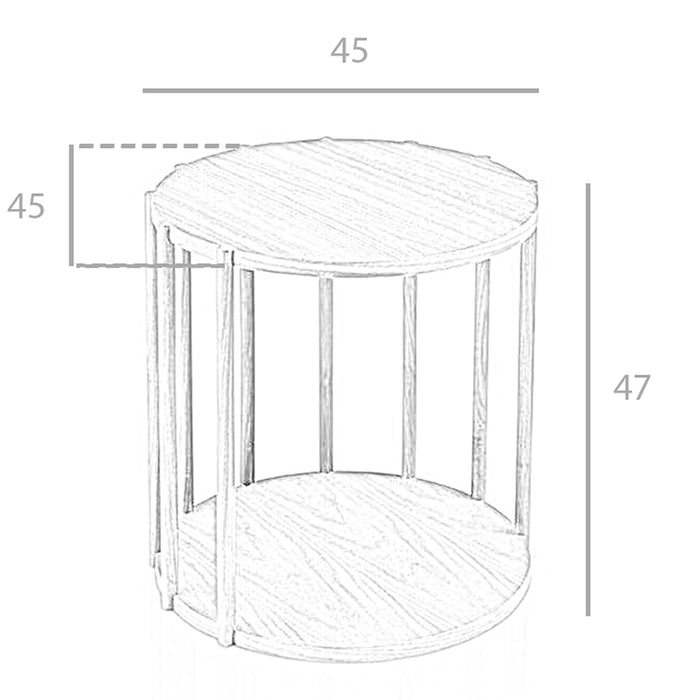 Tavolo angolare rotondo in noce