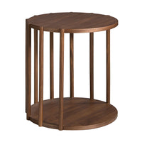 Tavolo angolare rotondo in noce