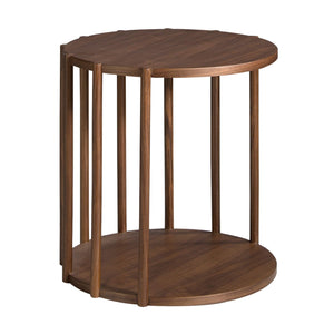 Tavolo angolare rotondo in noce