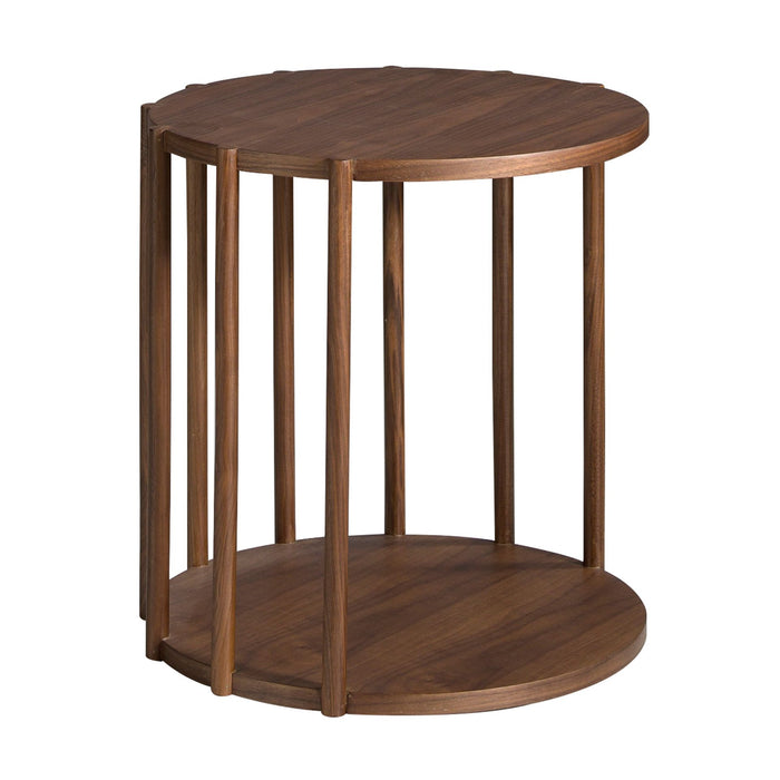 Tavolo angolare rotondo in noce