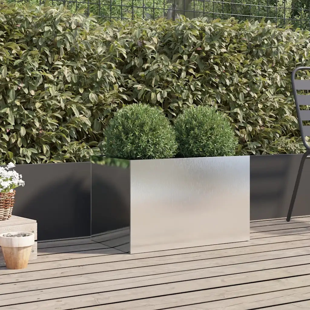 Fioriera Argento 62x40x39 cm in Acciaio Inox 841599