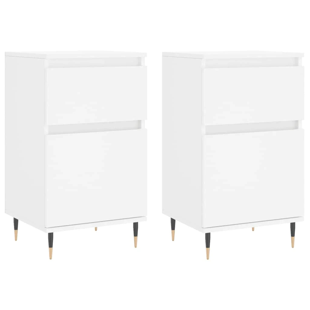 Buffet credenza cassettiera armadio mobile contenitore organizer per cucina soggiorno salotti set da 2 40 x 35 x 70 cm legno ingegnerizzato bianco 02_0036662
