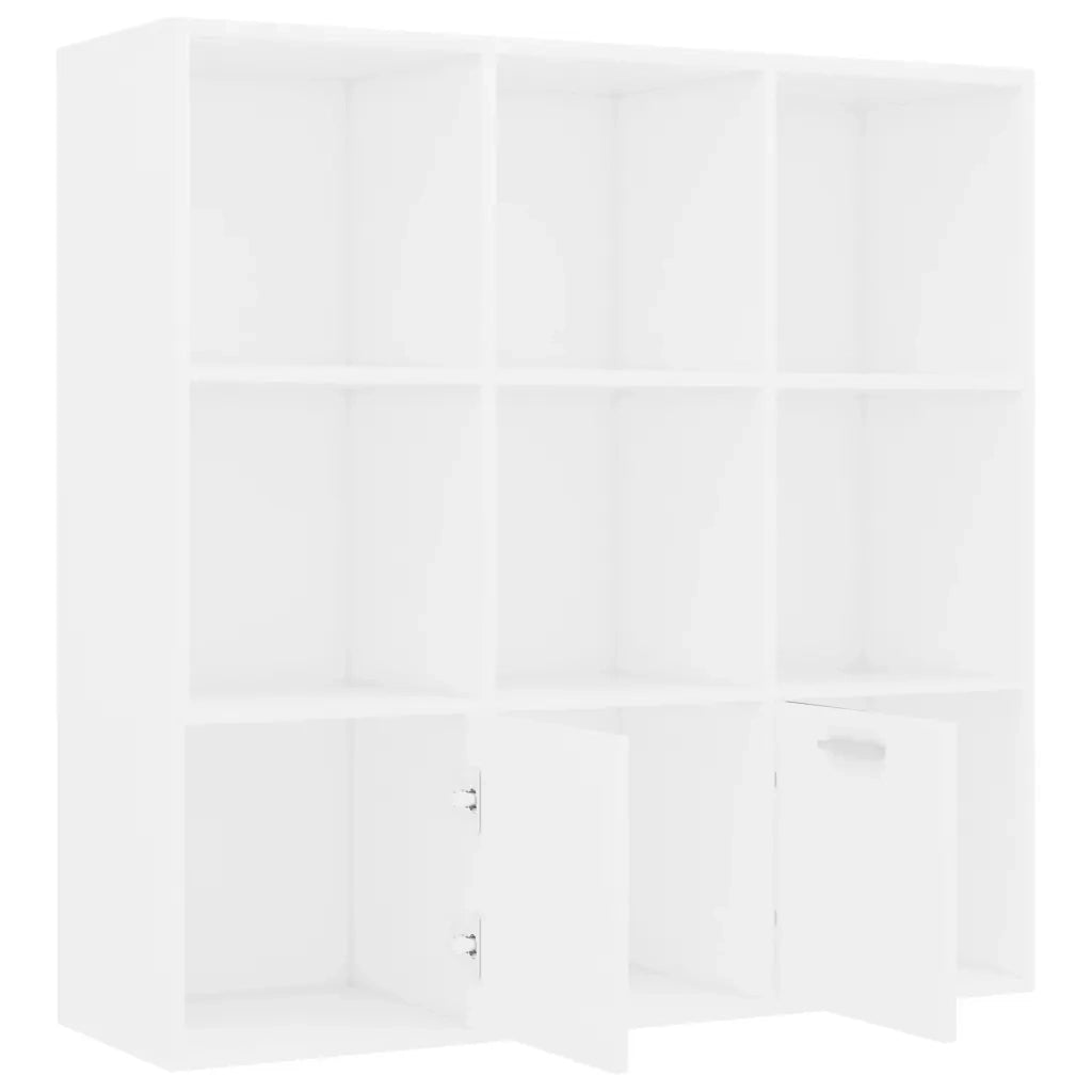 Libreria-Scaffale per Libri-Mobile di Stoccaggio Bianca 98x30x98 cm in Legno Multistrato