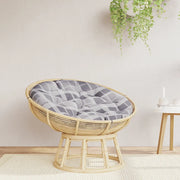 Cuscino Rotondo Grigio Motivo Quadri Ø 100x11 cm Tessuto Oxford 361976