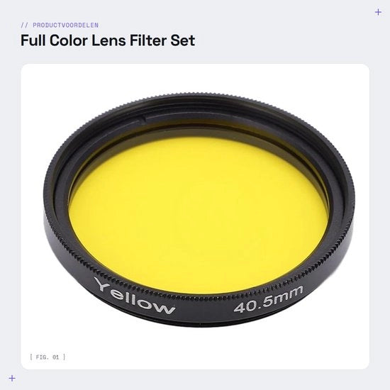 Kit di filtri per obiettivi - Impermeabile/Resistente al petrolio - Interfaccia 40,5 mm - Lega di alluminio/Vetro ottico - Adatto per fotocamere SLR - Inclusa custodia di trasporto - Filtri per fotocamera