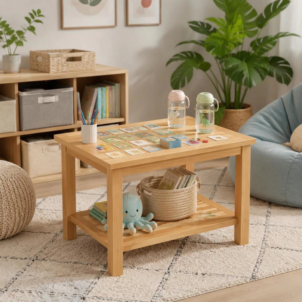 Coffee Table With Storage, Solid Teak Wood Living Room Table, Brown, 70 X 40 X 45 Cm