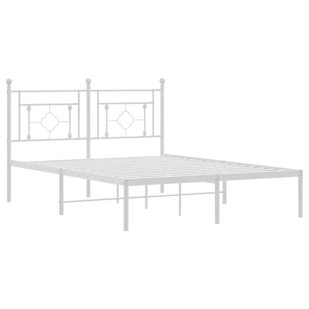 Giroletto con Testiera Metallo Bianco 135x190 cm 374387