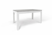 Tavolo Allungabile 140+60cm Bianco Ossido Cemento