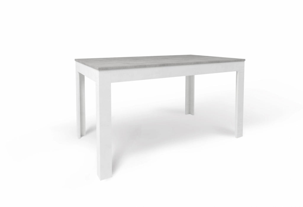 Tavolo Allungabile 140+60cm Bianco Ossido Cemento