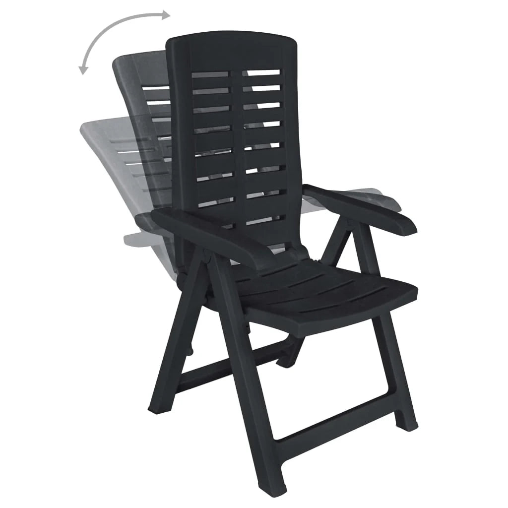 Set da pranzo da giardino per esterni in plastica antracite da 11 pezzi 02_0013571