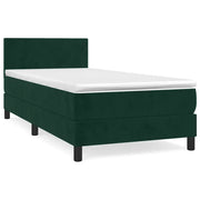 Letto singolo | Letto per adulti | Giroletto a Molle con Materasso Verde Scuro 80x200 cm Velluto