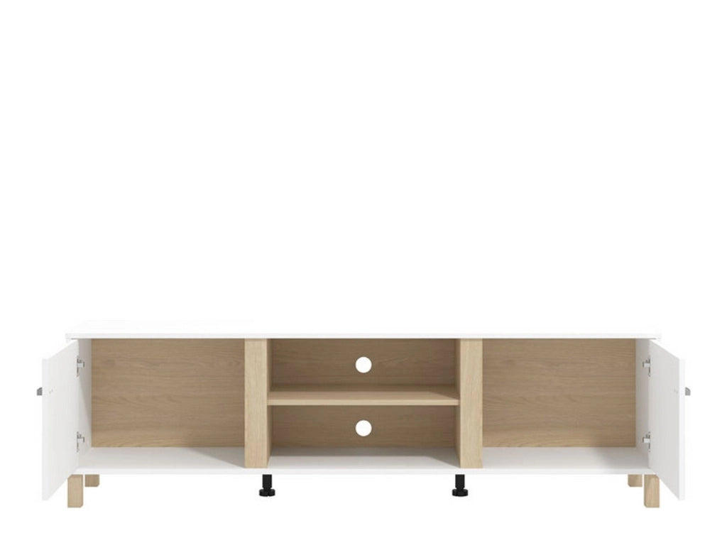 Dragoni, Mobile Porta tv 2 Ripiani, 176x40x52h cm Bianco Opaco