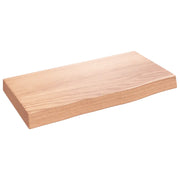 Ripiano Muro | Scaffale a Parete | Mensole Parete Marrone Chiaro 40x20x4 cm Massello Rovere Trattato