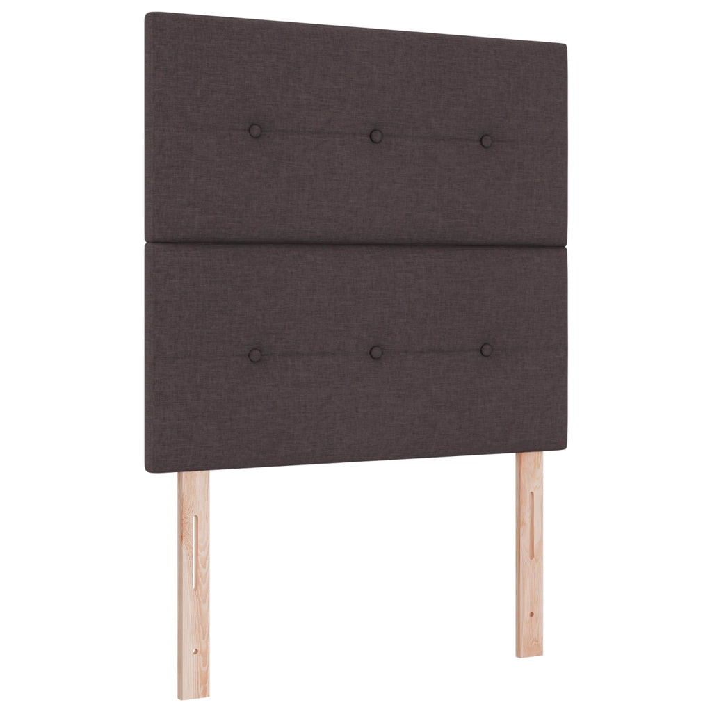 Letto con Box Spring e Materasso Marrone Scuro 80x200 cm Tessuto