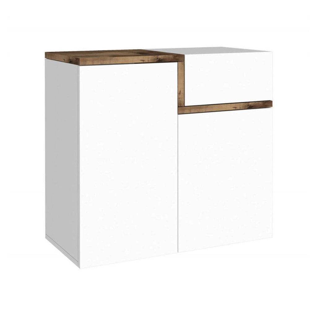 Mobile Portascarpe Morfeo, Scarpiera 16 Paia Made in Italy, 80x40x80h cm Bianco Lucido
