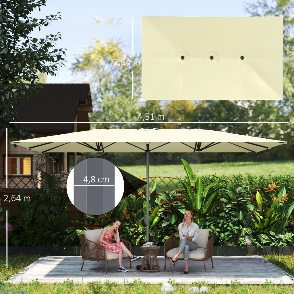 Ombrellone da giardino 12 stecche ¨C zephmum ¨C crema 451x264 cm