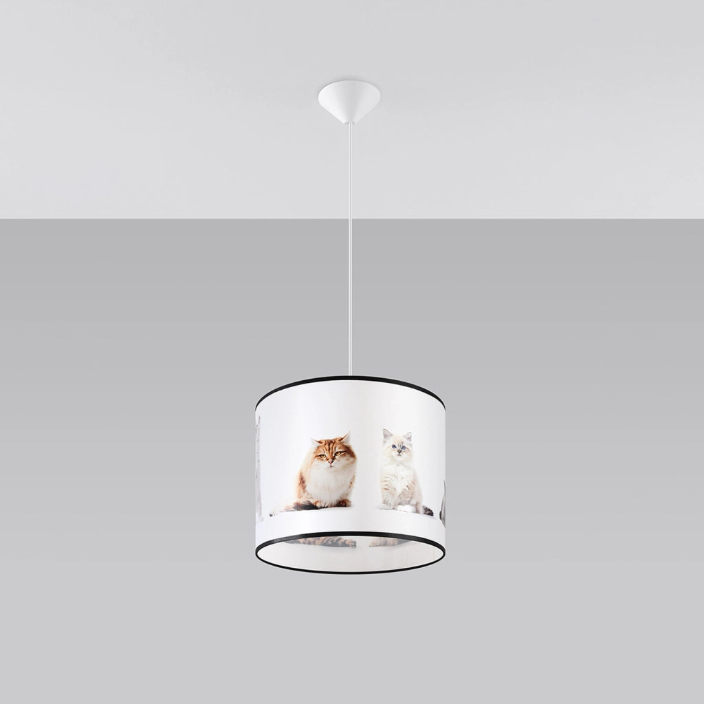 Lampada sospensione bambini gatti Ø30 E27 15W Pure Lume