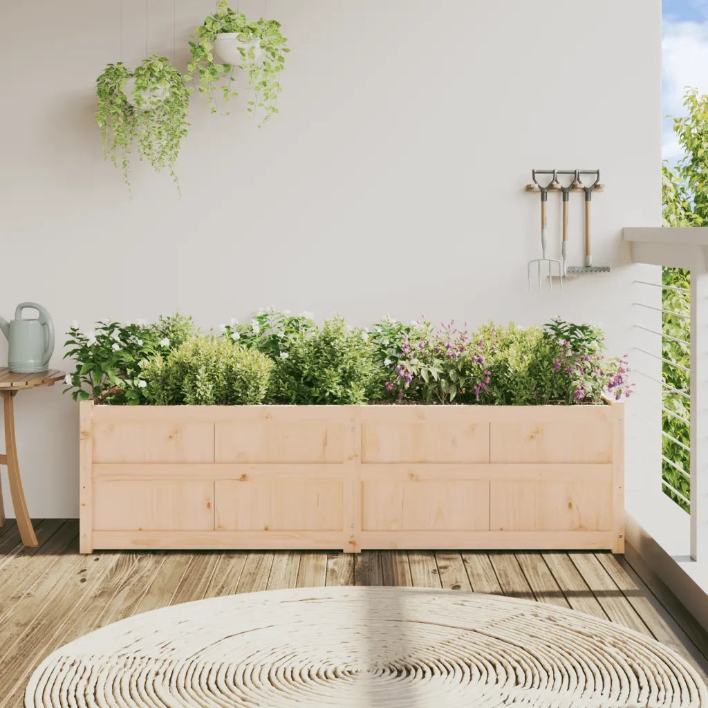 Fioriera da Giardino-Vaso da Esterno 180x50x50 cm in Legno Massello di Pino