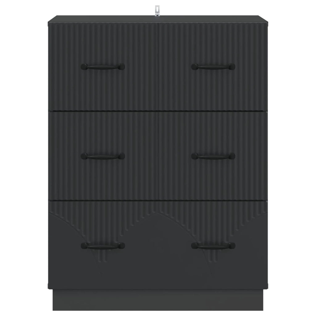 Mobile con Cassetti Nero 66 x 34,5 x 87 cm Legno ingegnerizzato 895296