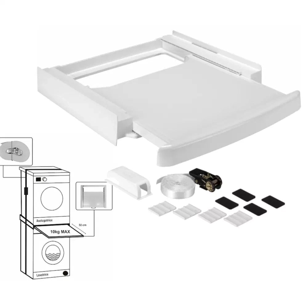 SOVRAPPOSIZIONE ASCIUGATRICE SU LAVATRICE UNIVERSALE 60X32 CON CINGHIA SICUREZZA - UNIVERSALE
