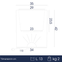 Vaso Luminoso da Esterno 35x42 cm In Polietilene Rose Led Bianco Neutro