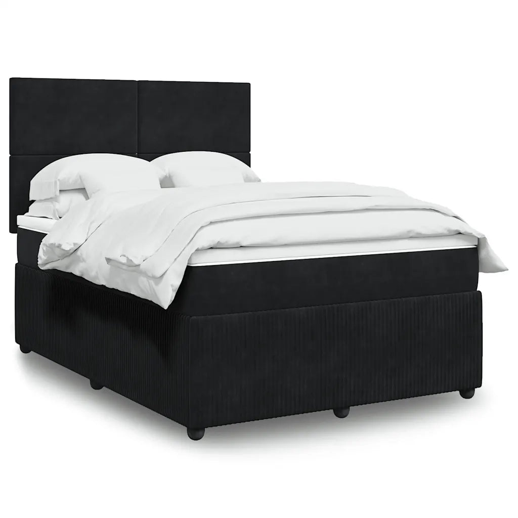 Giroletto a Molle con Materasso Nero 140x200 cm in Velluto 3294654