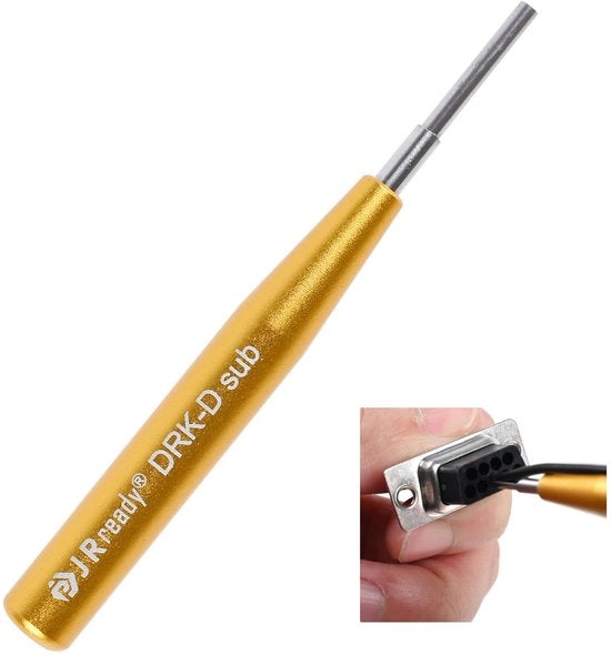 Dispositivo di rimozione pin DRK-D per connettore SUB serie WAIN serie contatti fissi, conforme a TE/HARTING/MIL-DTL-24308, per desktop computer, interfaccia D SUB.