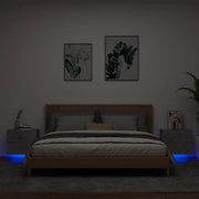 Comodini a Parete con Luci LED 2 pz-Set di 2 Tavolino da notte Grigio Cemento 336024