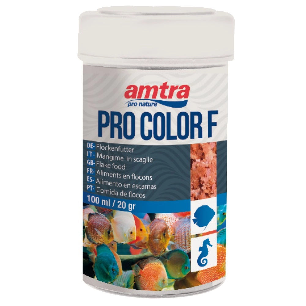 Amtra Pro Color F - Mangime in scaglie per la naturale colorazione dei pesci d’acquario Formato: 100 ml
