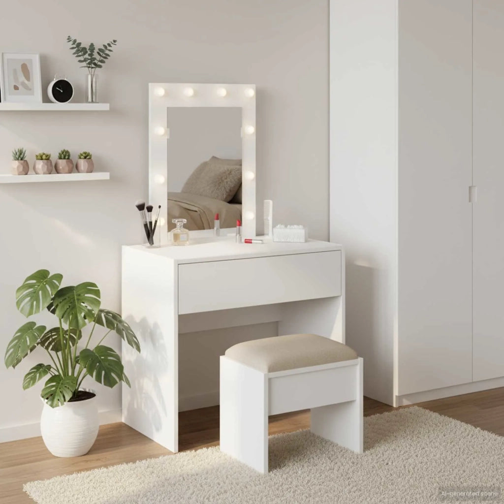 Tavolo da Trucco Bianco 60 x 40 x 70 cm Legno multistrato 865217