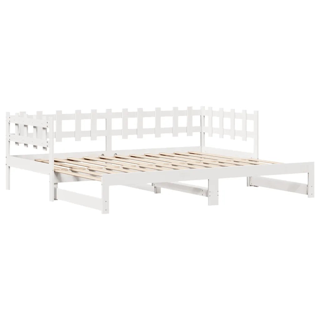 Letto Estraibile con Cassetti senza Materasso Bianco 80x200 cm