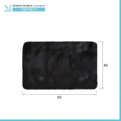Tappeto doccia nero antiscivolo 40x60 cm in poliestere