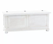 Cassapanca in legno bianco anticato shabby 116,5x40,5x46 - Mobili 2G