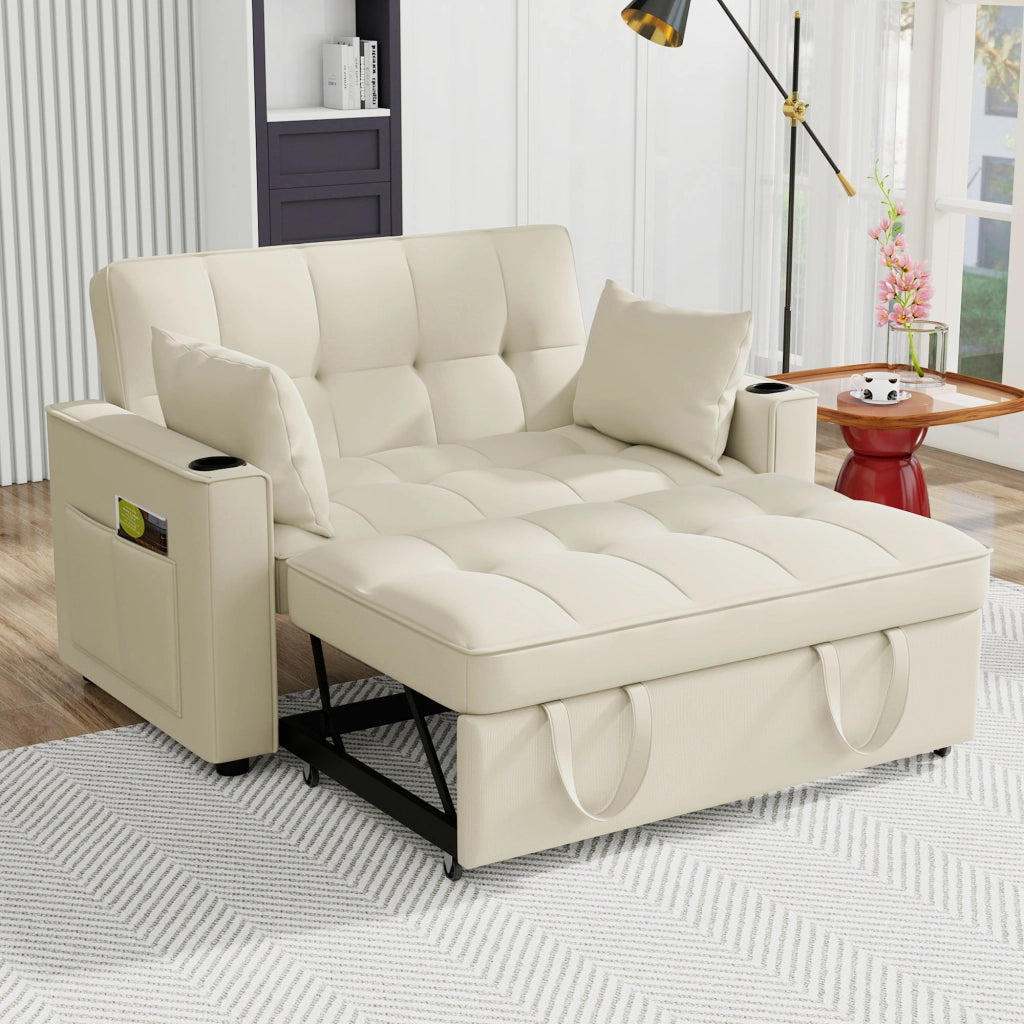 Divano Letto Pieghevole con Portabicchieri e Cuscini ¨C MINIMAL ¨C Grigio