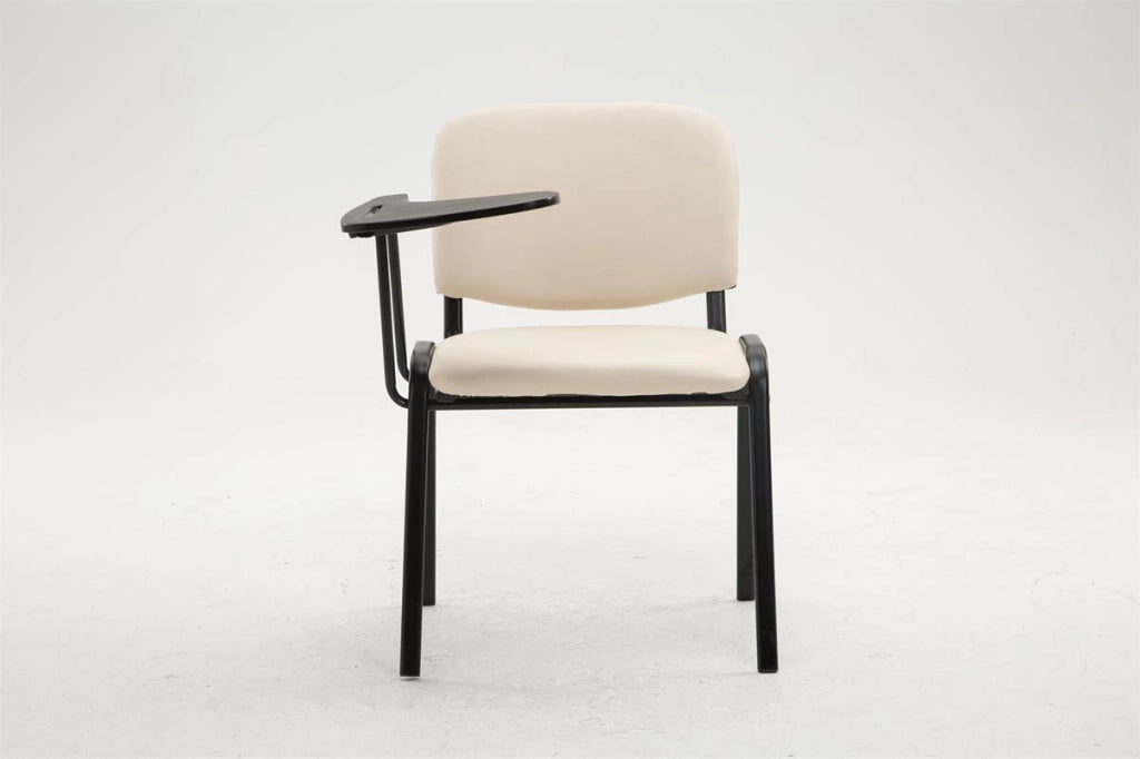 Sedia Ken in similpelle con tavolino ribaltabile crema