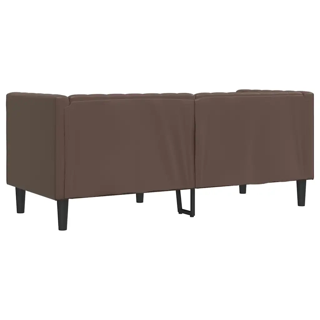 Divano Chesterfield a 2 Posti Marrone in Similpelle 372661