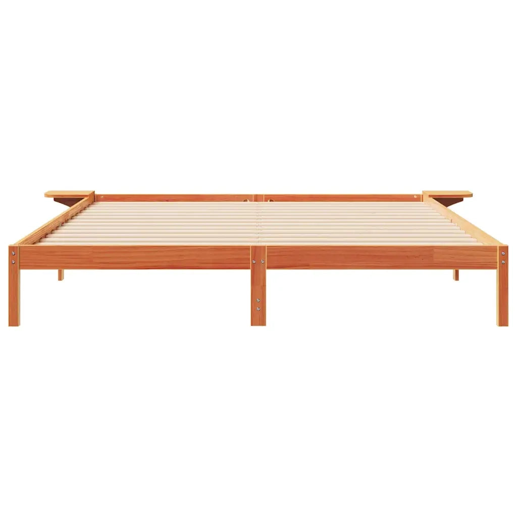 Letto con Tavolini Laterali Marrone cerato 200 x 210 cm