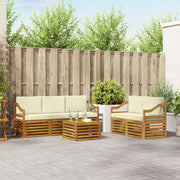 Set divani 6 pcs Naturale e Crema Legno di Acacia Massello