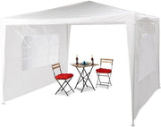 Tenda da festa con 2 pareti laterali - 3x3 m - telaio metallico - telo in PE - tenda da festa - feste - bianca