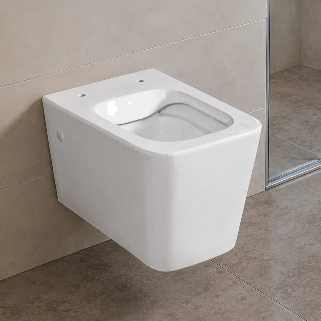 WC sospeso rimless bianco lucido in ceramica Linea Malaga