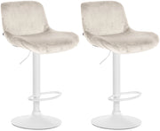 Set di 2 sgabelli da bar Solon velluto bianco 4